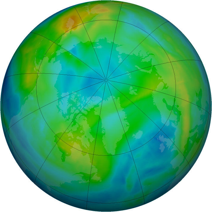 Arctic ozone map for 30 November 2013